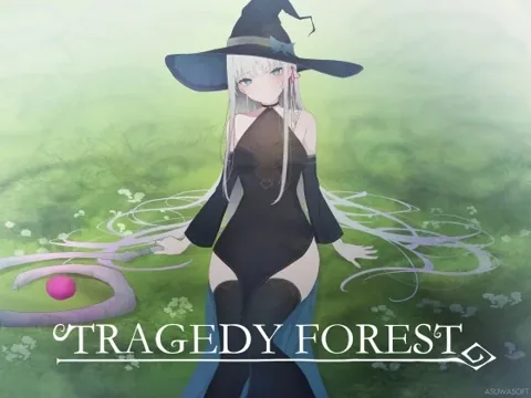 绿意森林背景中的银发魔法师伊莉丝，画面下方写有 TRAGEDY FOREST。