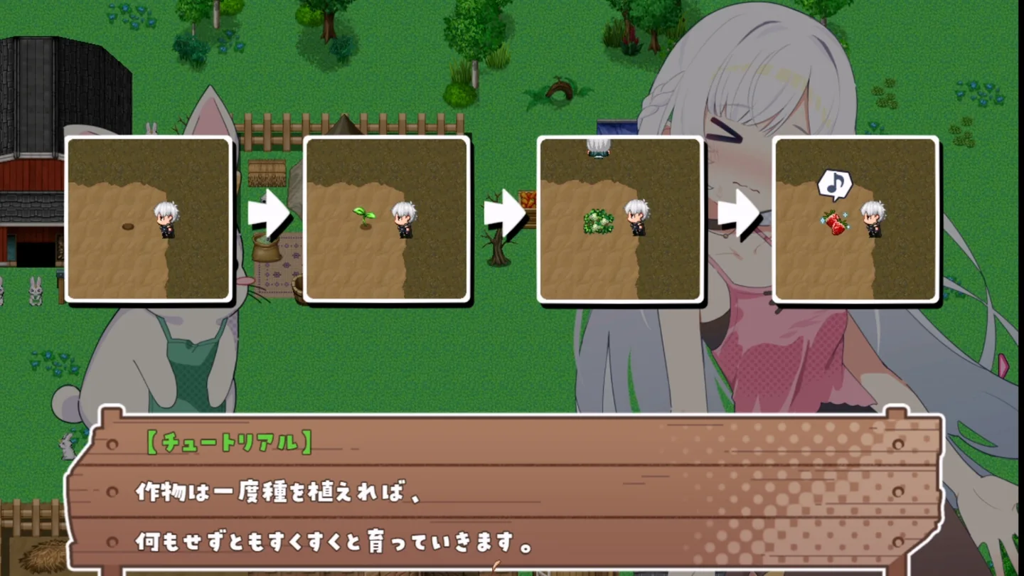 种子从播种到结果的四格种植教学界面