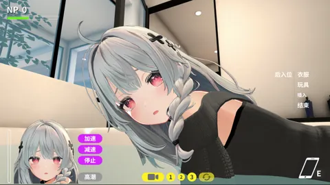 黑白服装铃音的面部特写与互动界面